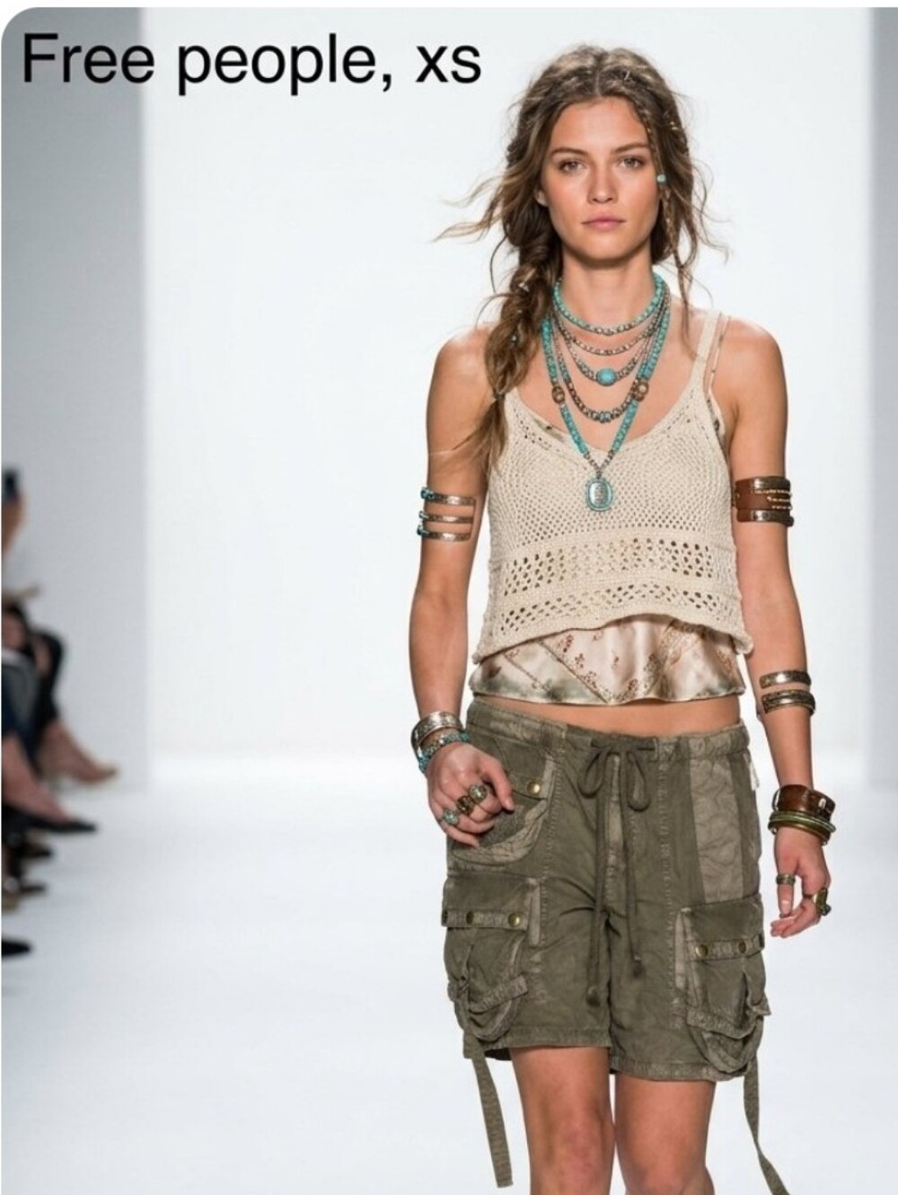 Free People Olive Green Cargo Shorts with Drawstring